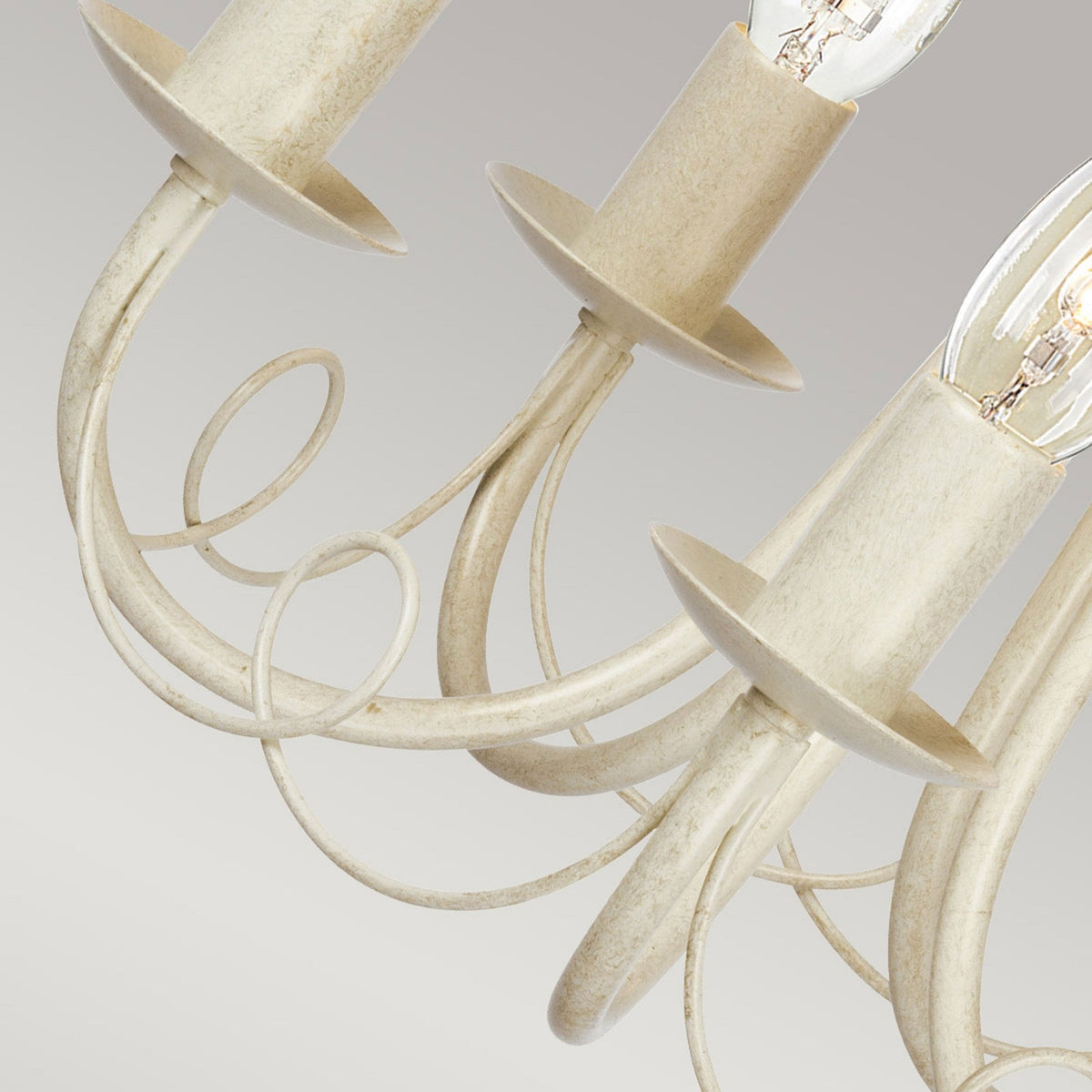 Minster Five Light Chandelier or Semi Flush in Ivory Gold