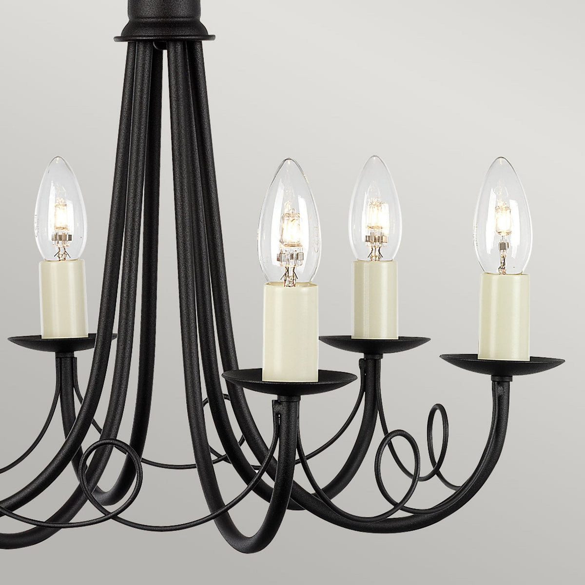 Minster Six Light Chandelier or Semi Flush in Black