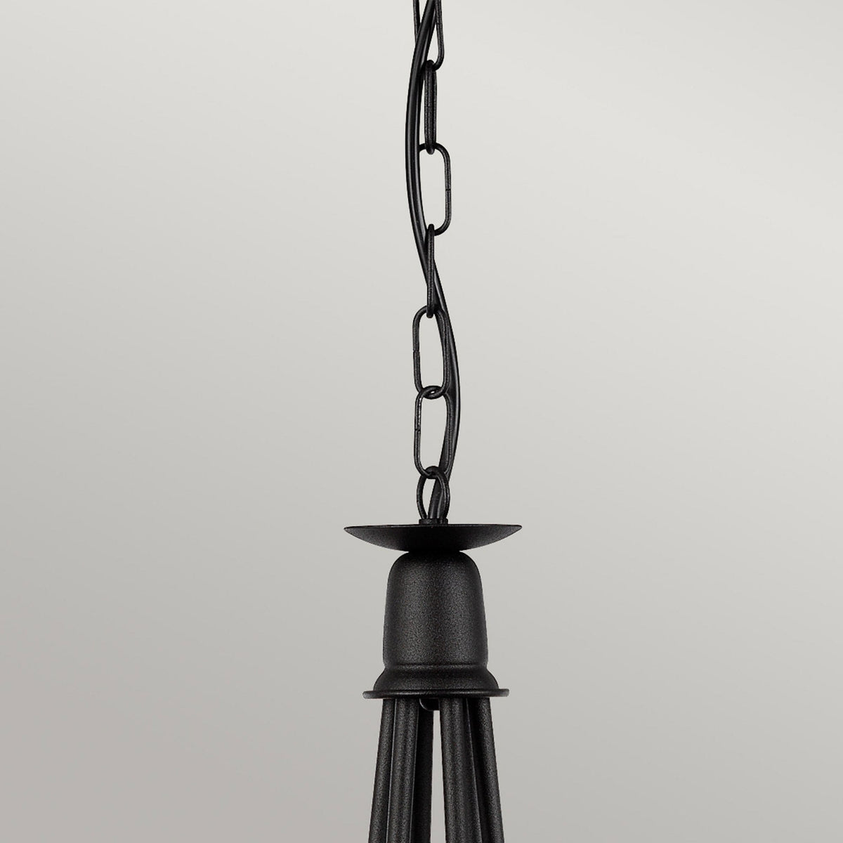 Minster Six Light Chandelier or Semi Flush in Black