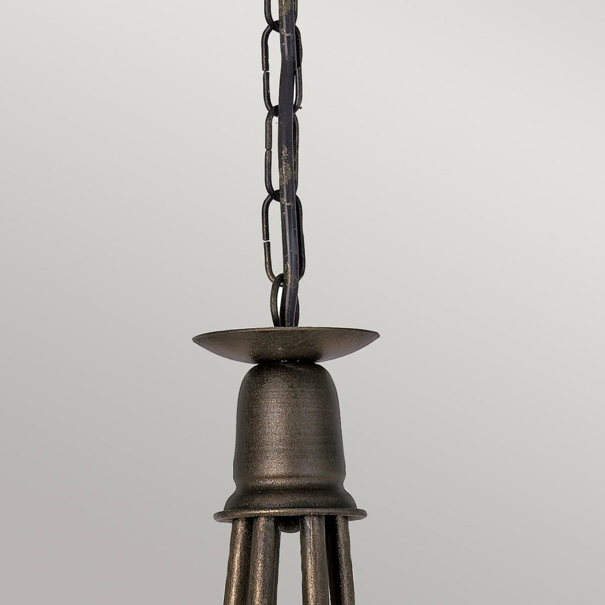 Minster Six Light Chandelier or Semi Flush in Black & Gold