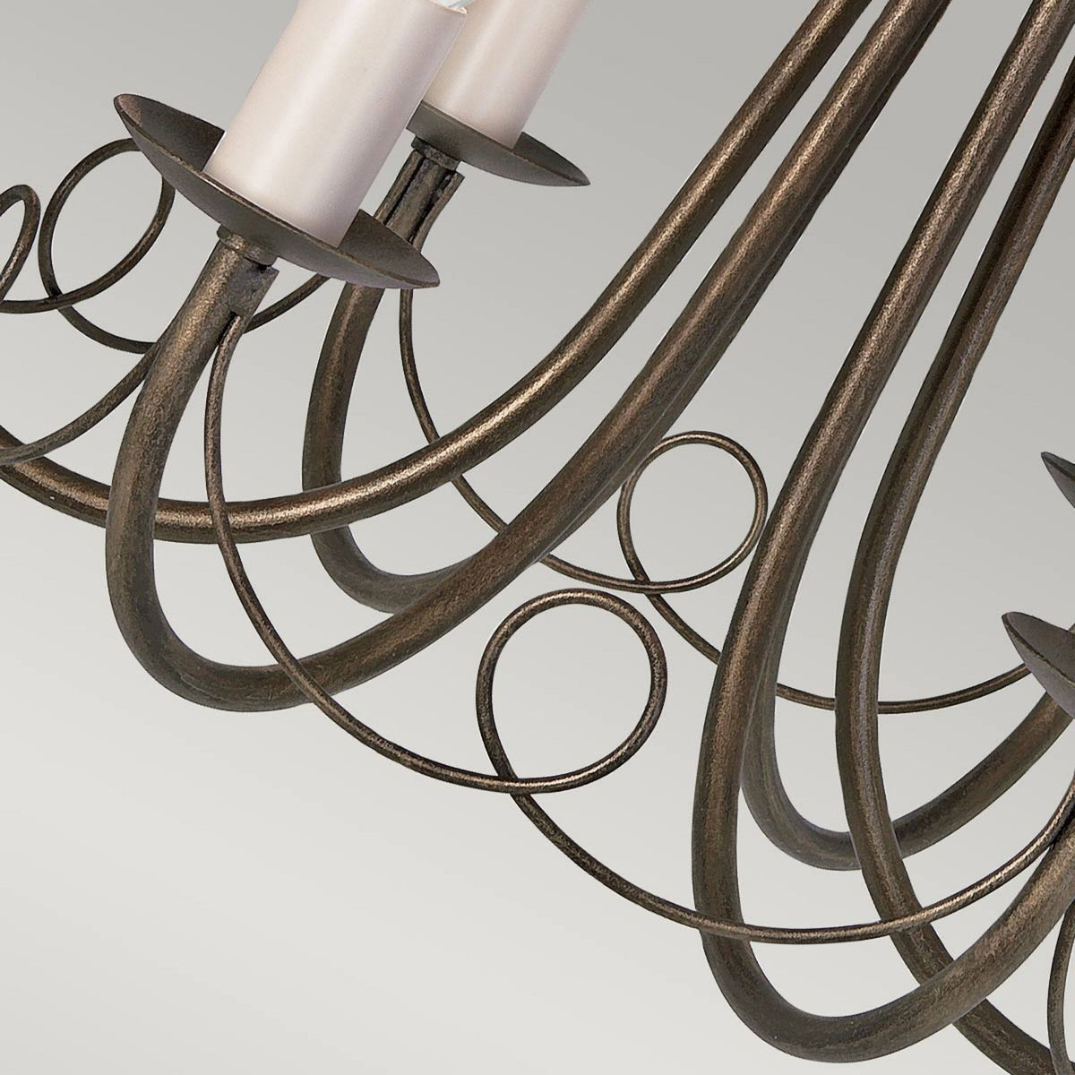 Minster Six Light Chandelier or Semi Flush in Black & Gold