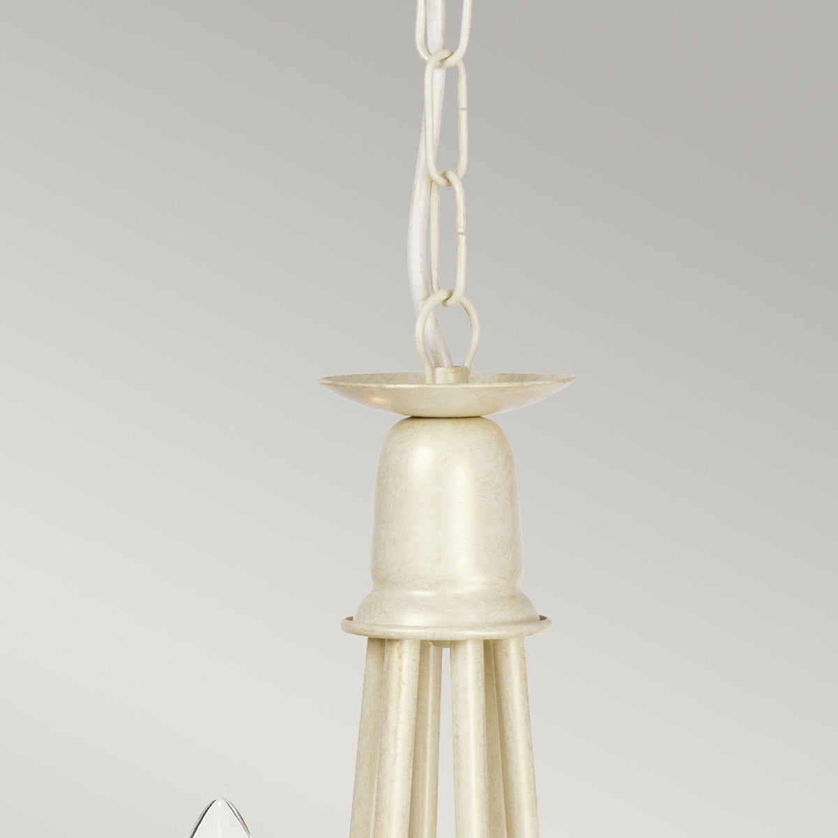 Minster Six Light Chandelier or Semi Flush in Ivory Gold