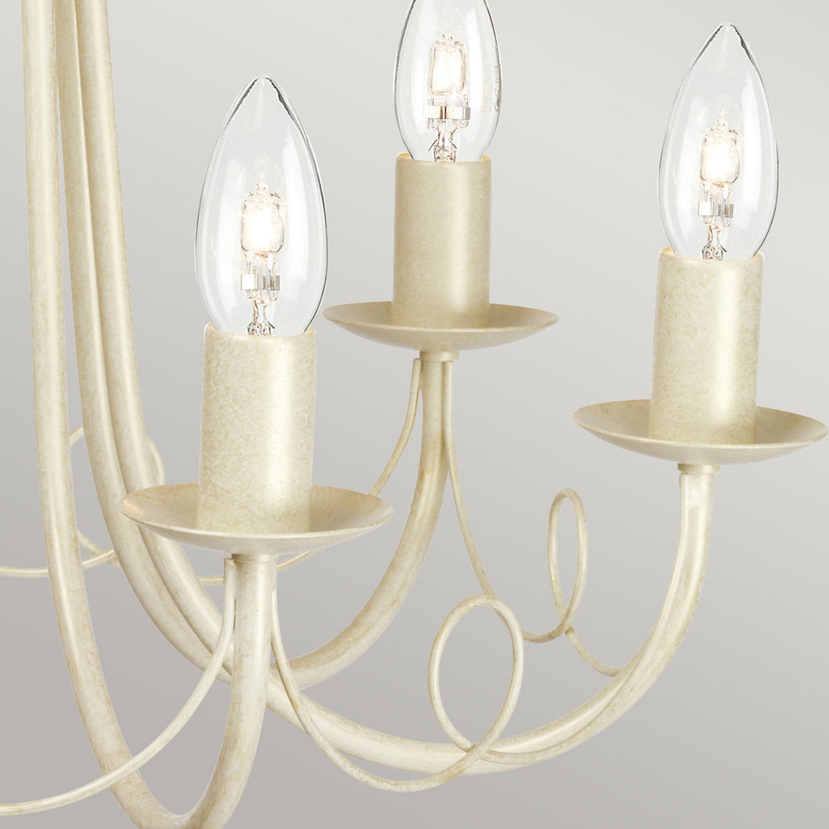 Minster Six Light Chandelier or Semi Flush in Ivory Gold