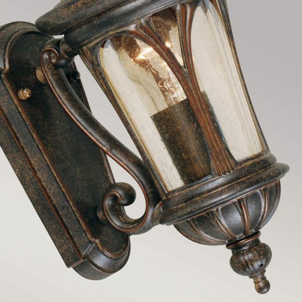 New England Small Wall Lantern in Weathered Bronze Finish