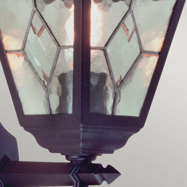 Norfolk Outdoor IP43 Up Wall Lantern in Black