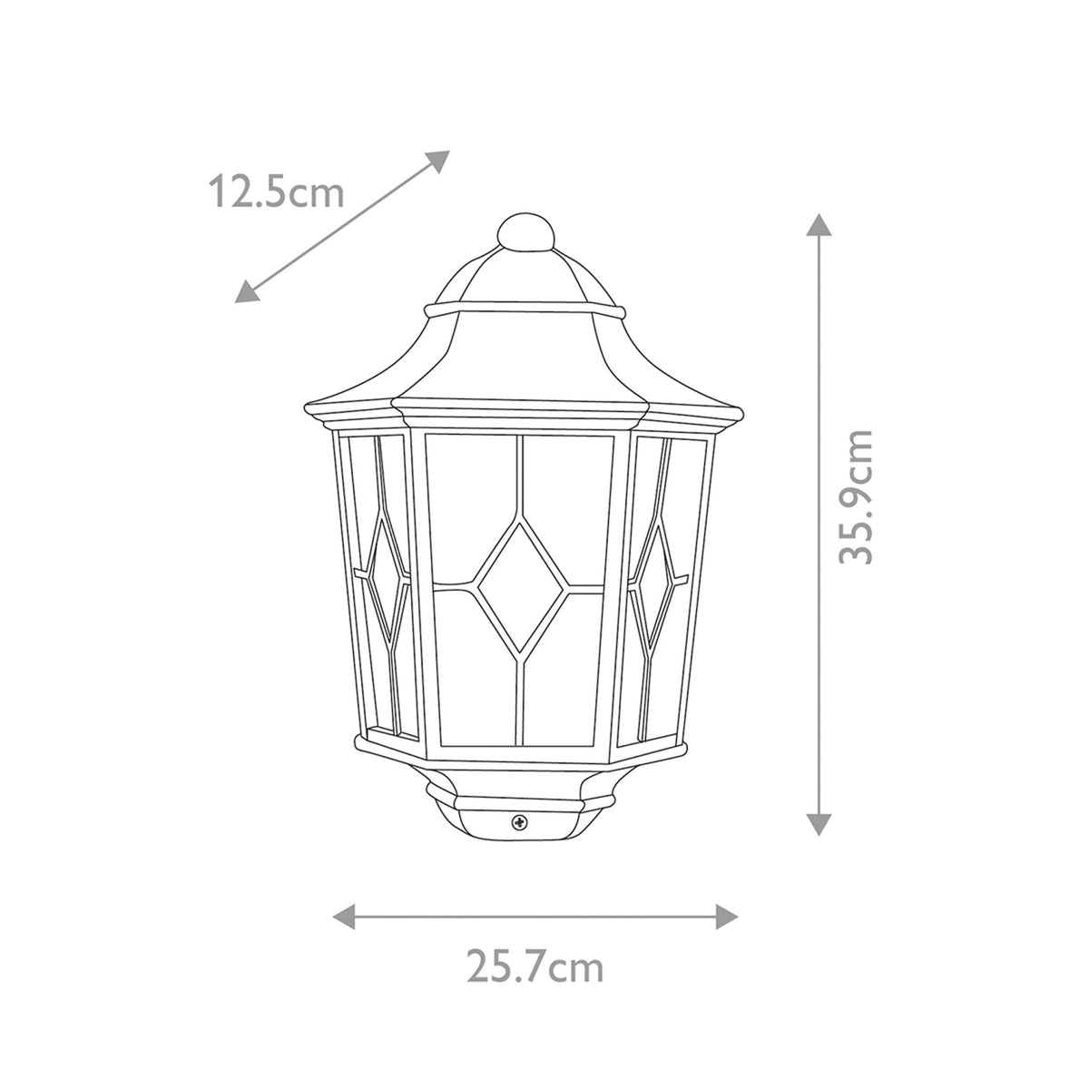 Norfolk Outdoor IP43 Half Wall Lantern in Black