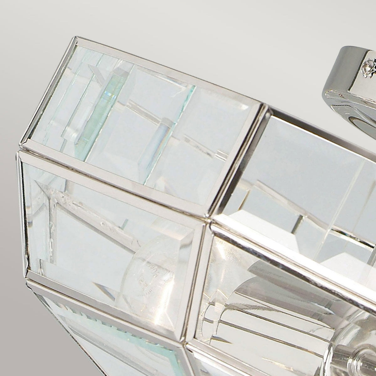 Old Park Semi Flush Ceiling Light in Polished Nickel