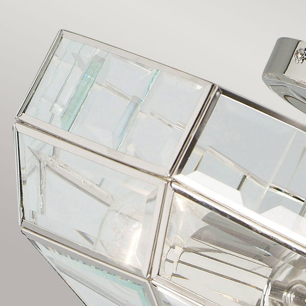 Old Park Semi Flush Ceiling Light in Polished Nickel