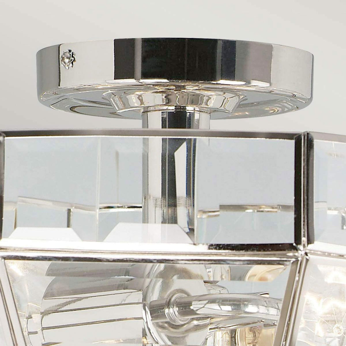 Old Park Semi Flush Ceiling Light in Polished Nickel