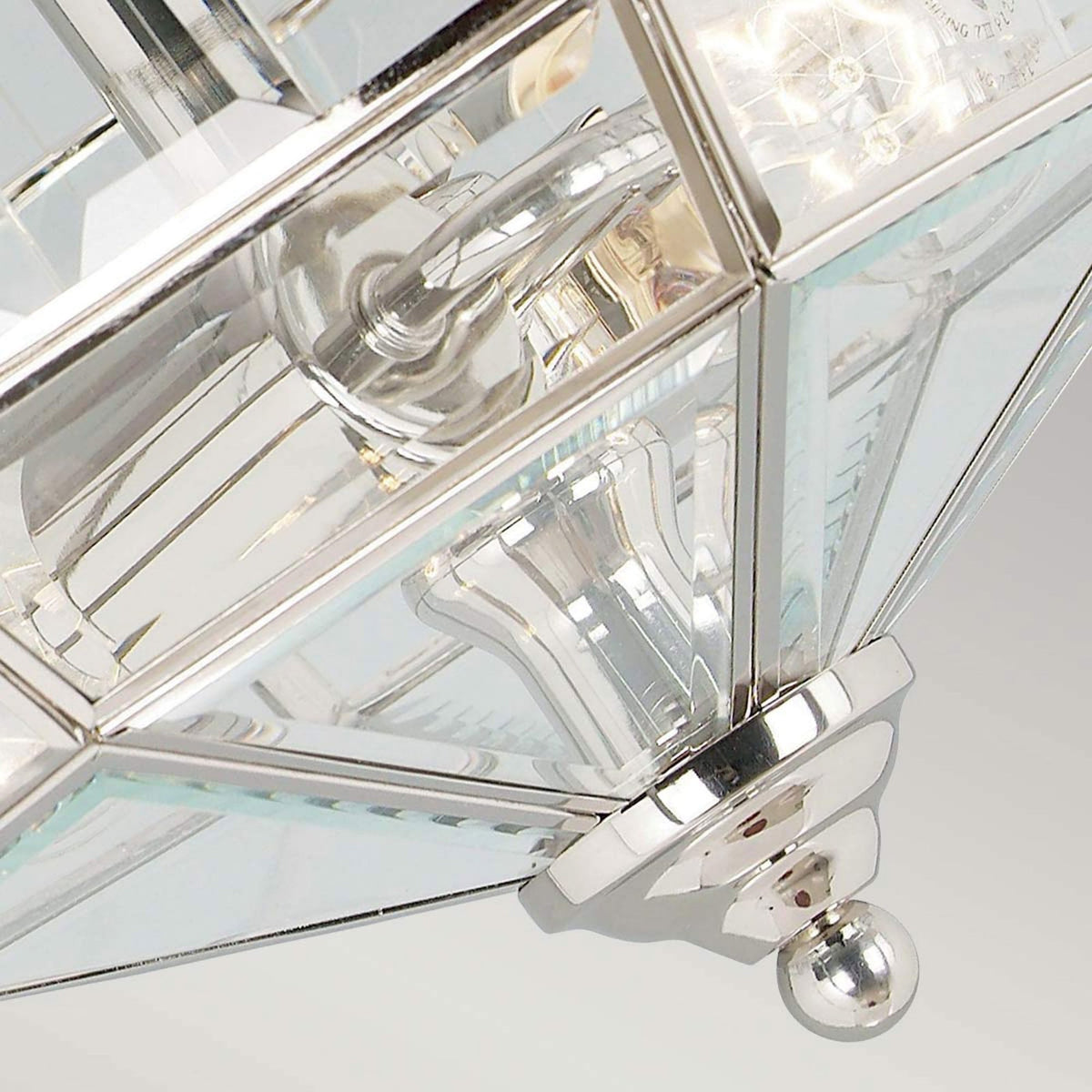 Old Park Semi Flush Ceiling Light in Polished Nickel
