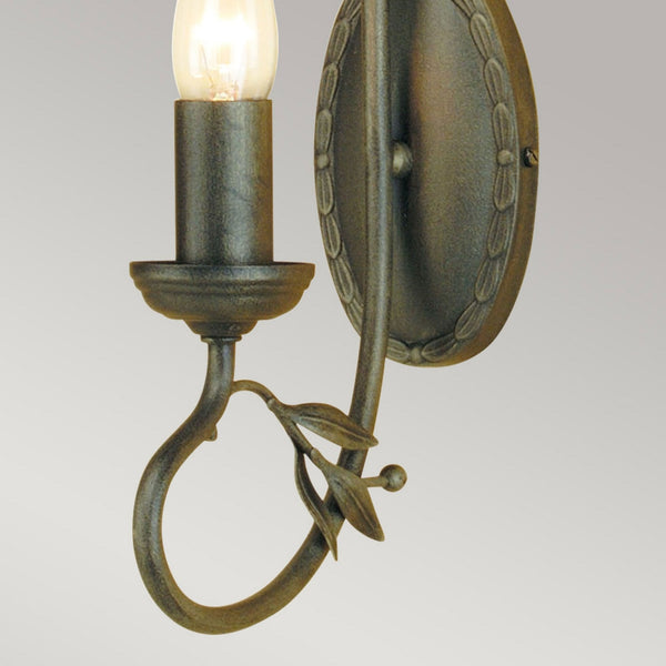 Olivia Single Wall Light in Black & Gold