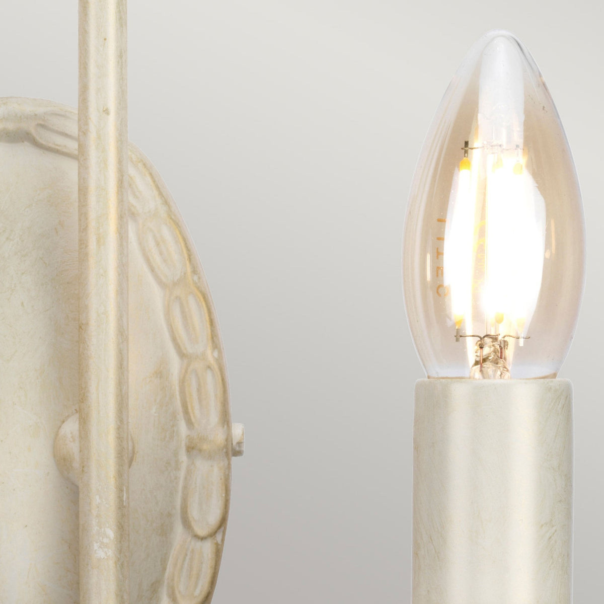 Olivia Twin Wall Light in Ivory & Gold