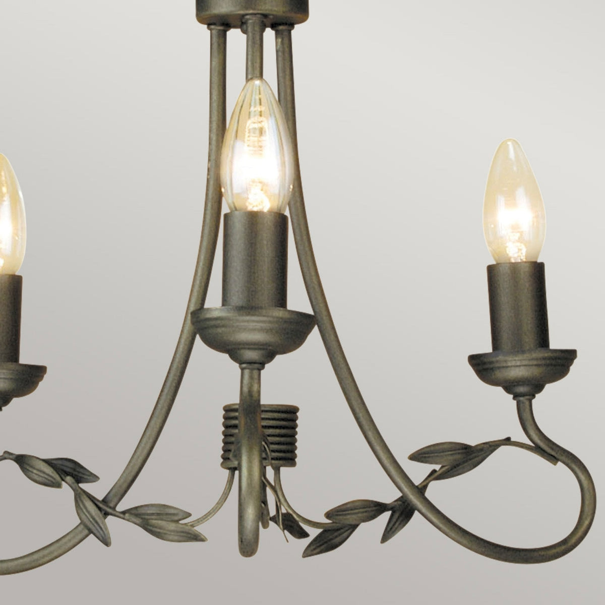 Olivia Three Light Chandelier or Semi Flush in Black & Gold