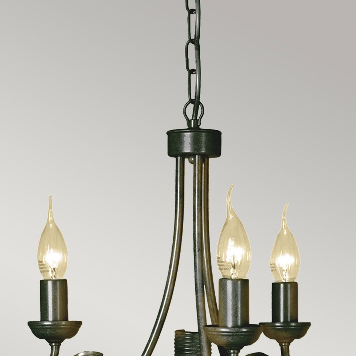 Olivia Three Light Chandelier or Semi Flush in Black & Gold