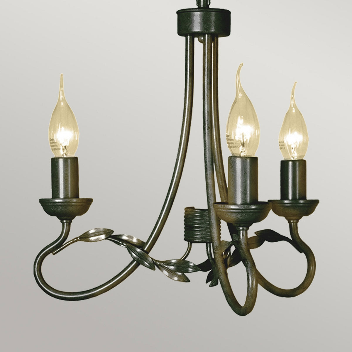 Olivia Three Light Chandelier or Semi Flush in Black & Gold
