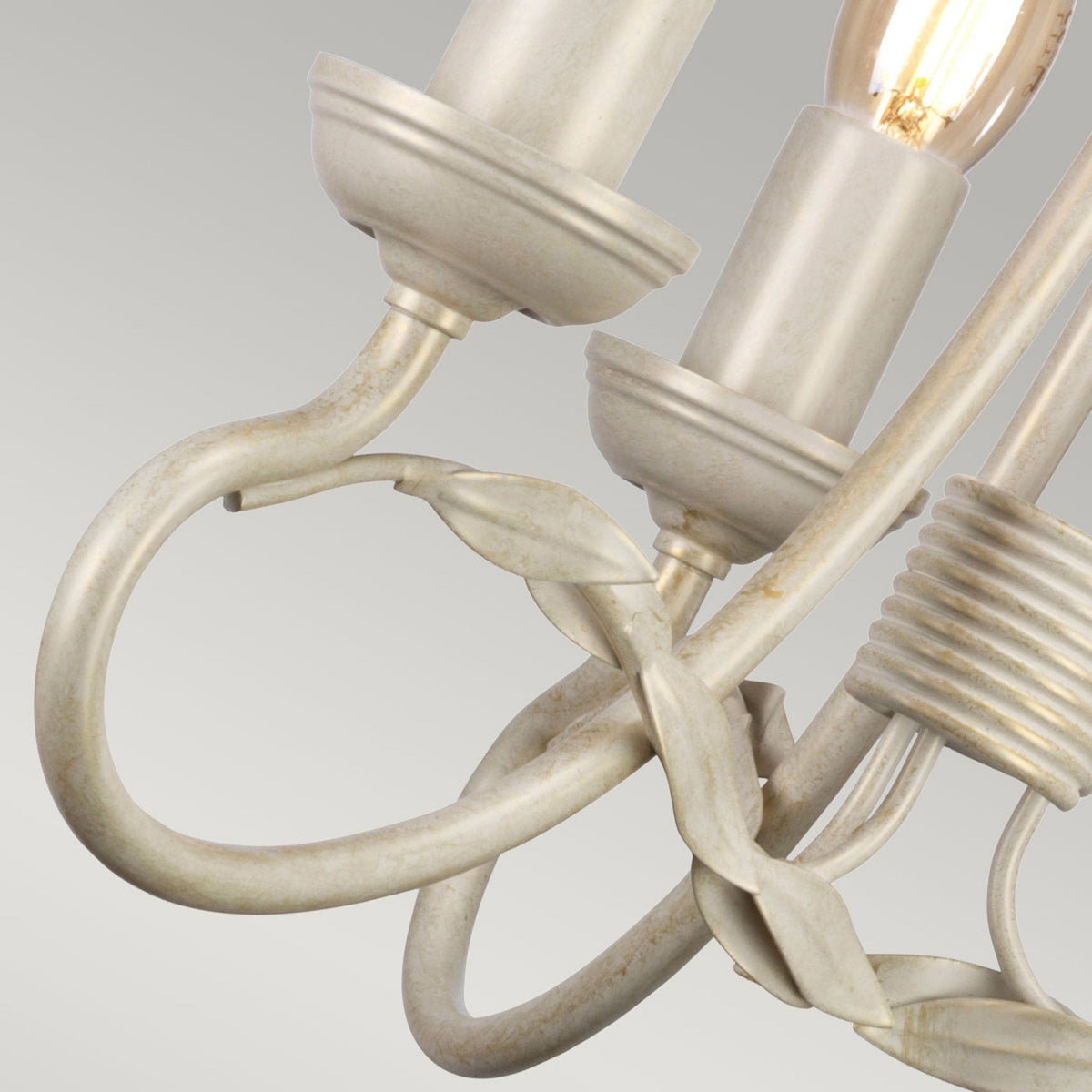 Olivia Three Light Chandelier or Semi Flush in Ivory & Gold