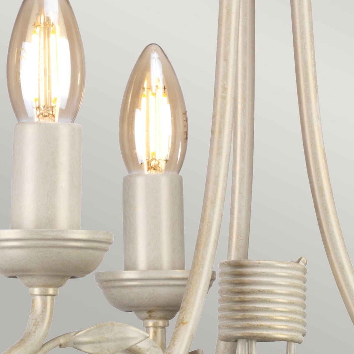 Olivia Three Light Chandelier or Semi Flush in Ivory & Gold