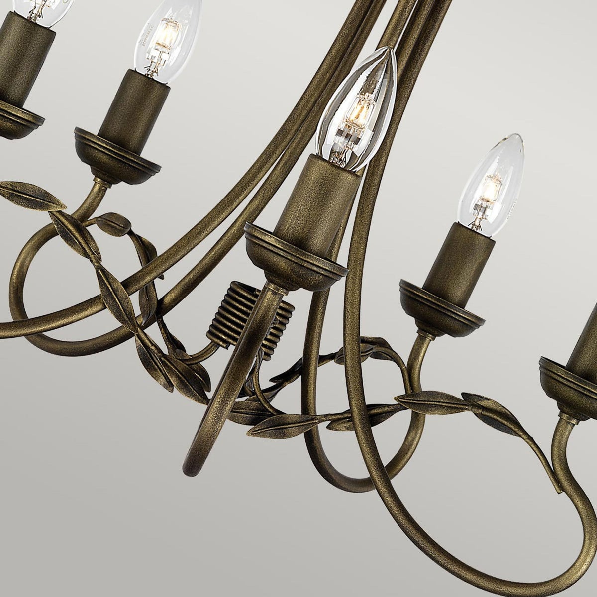 Olivia Five Light Chandelier or Semi Flush in Black & Gold