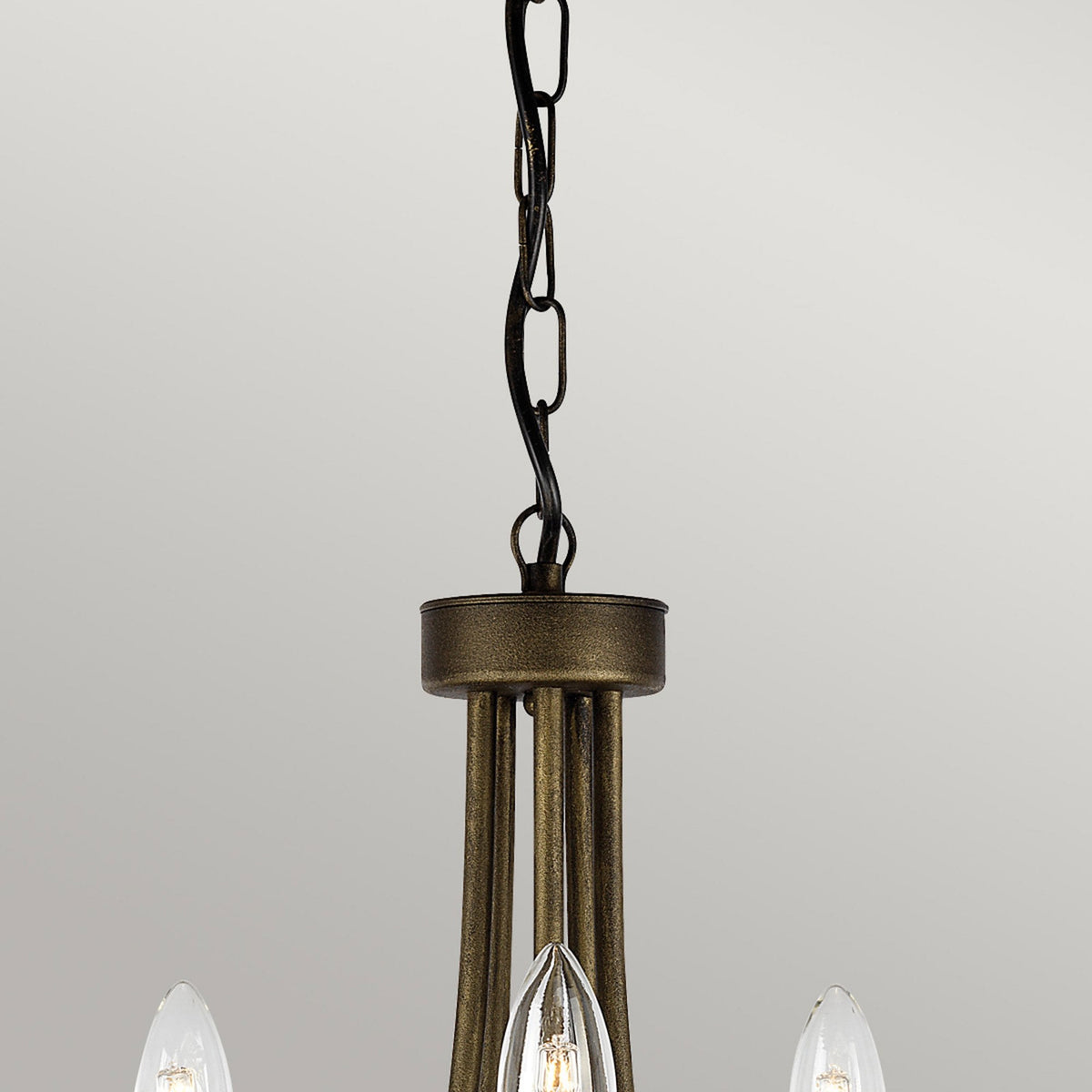 Olivia Five Light Chandelier or Semi Flush in Black & Gold