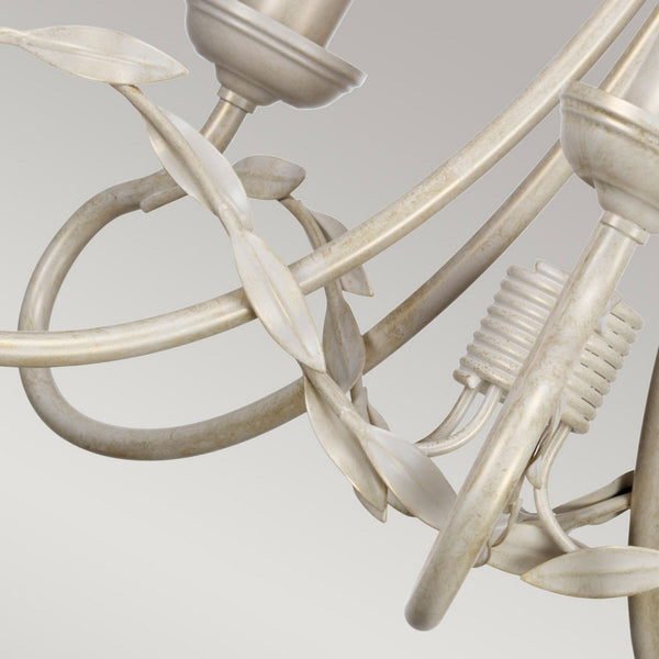 Olivia Five Light Chandelier or Semi Flush in Ivory & Gold