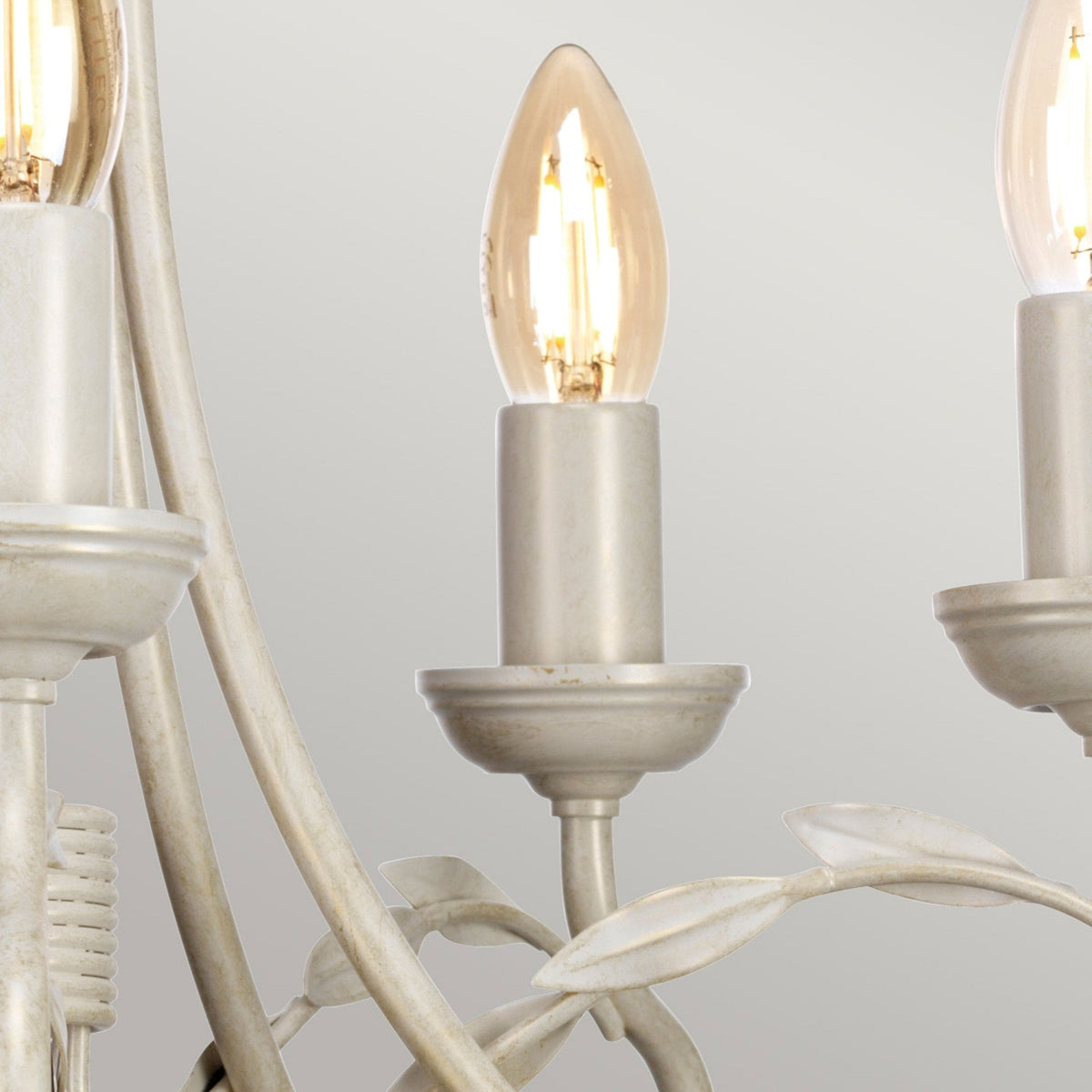 Olivia Five Light Chandelier or Semi Flush in Ivory & Gold