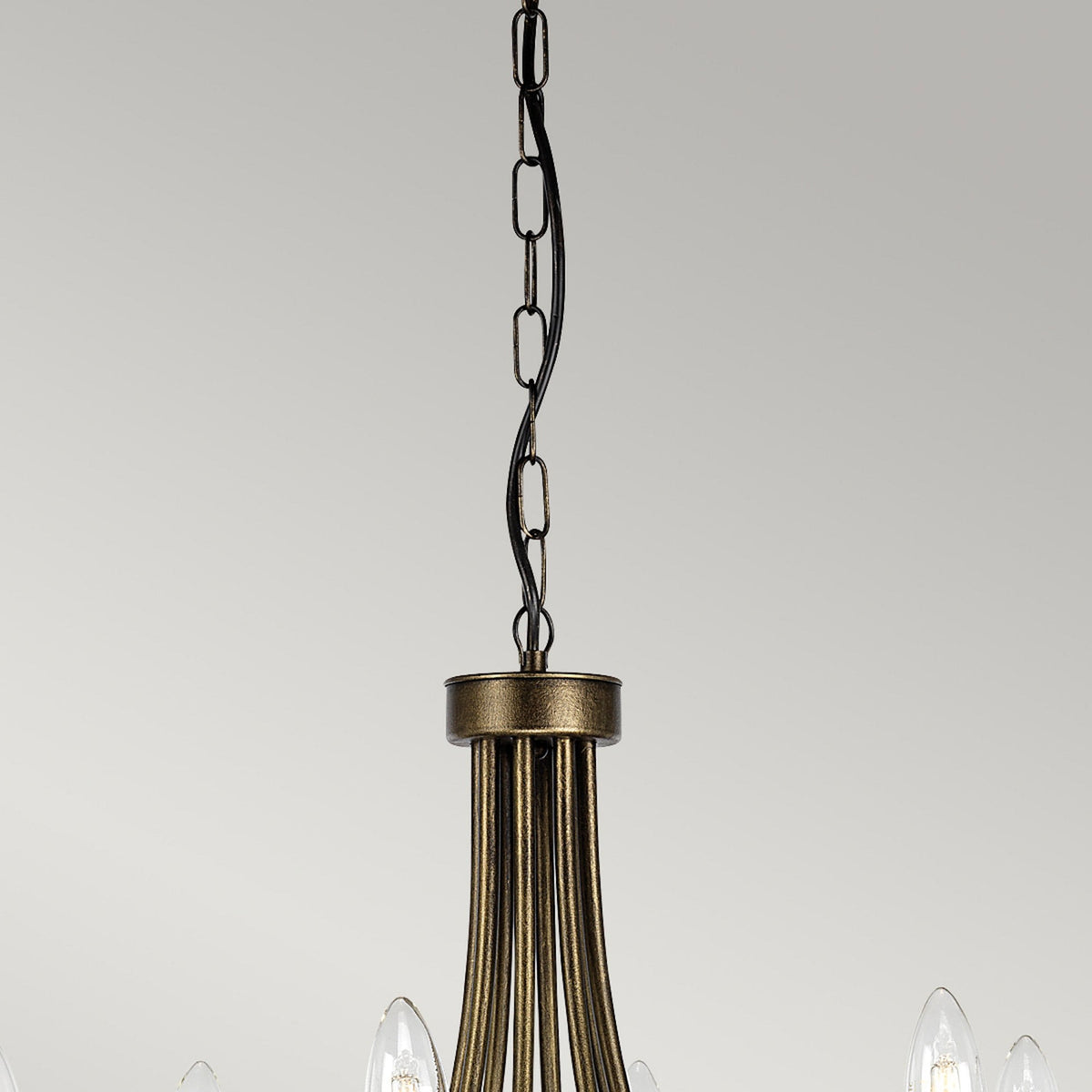Olivia Eight Light Chandelier or Semi Flush in Black & Gold