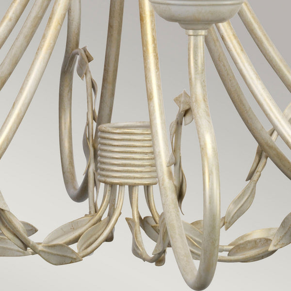Olivia Eight Light Chandelier or Semi Flush in Ivory & Gold