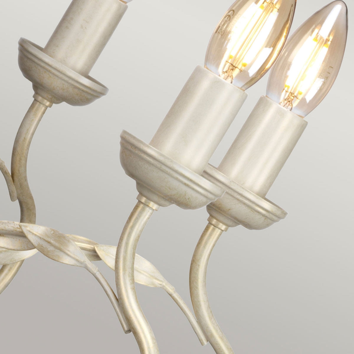 Olivia Eight Light Chandelier or Semi Flush in Ivory & Gold