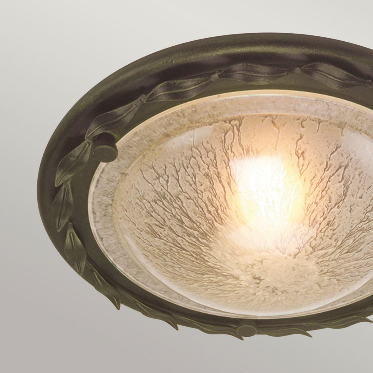 Olivia Flush Ceiling Light in Black & Gold