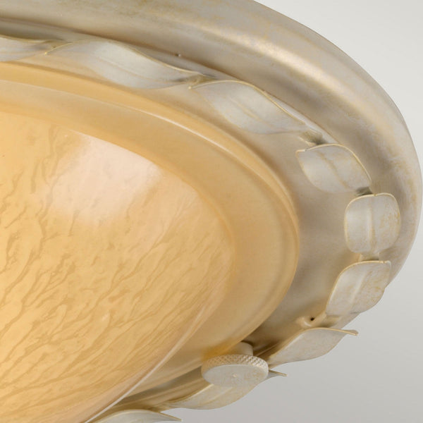 Olivia Flush Ceiling Light in Ivory & Gold