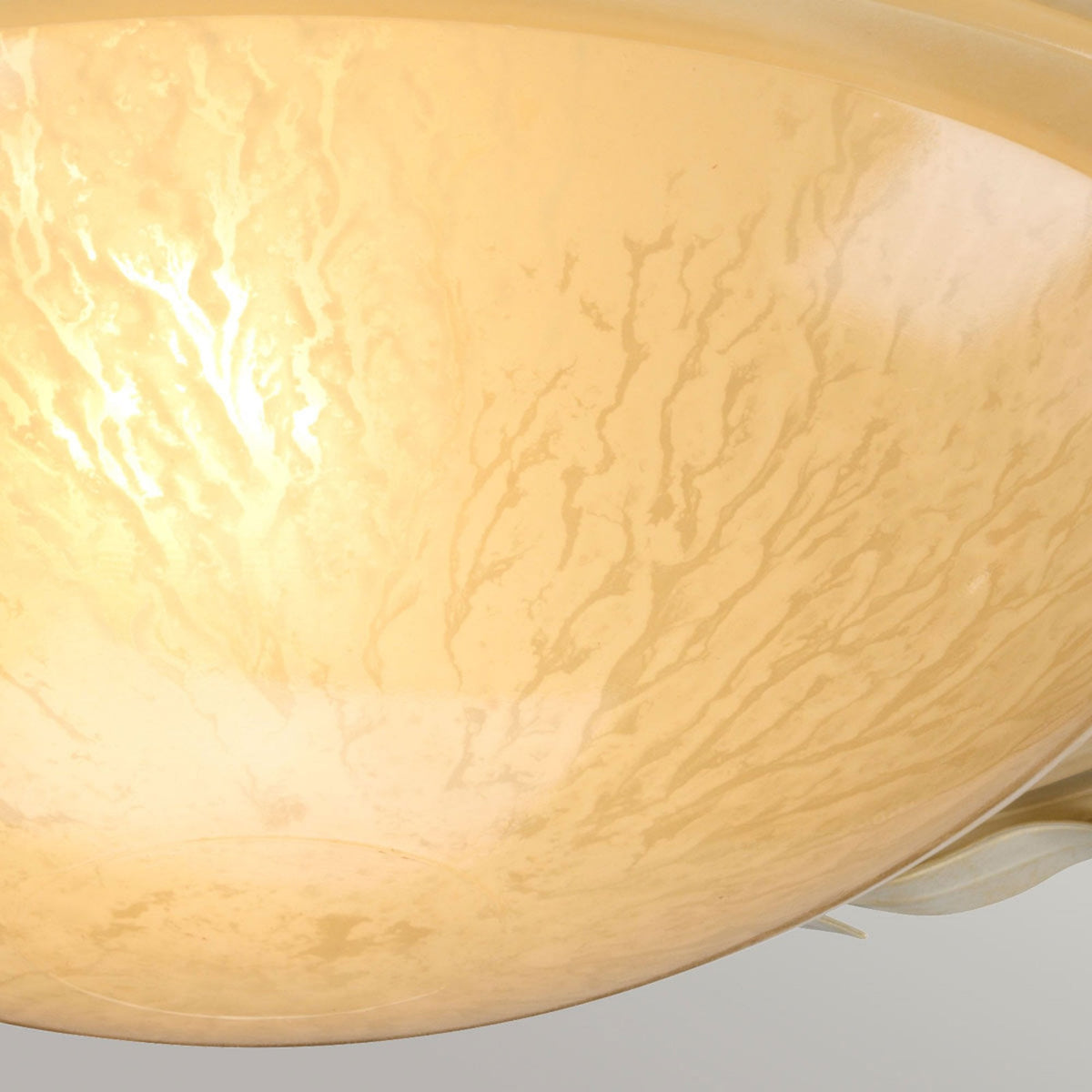Olivia Flush Ceiling Light in Ivory & Gold