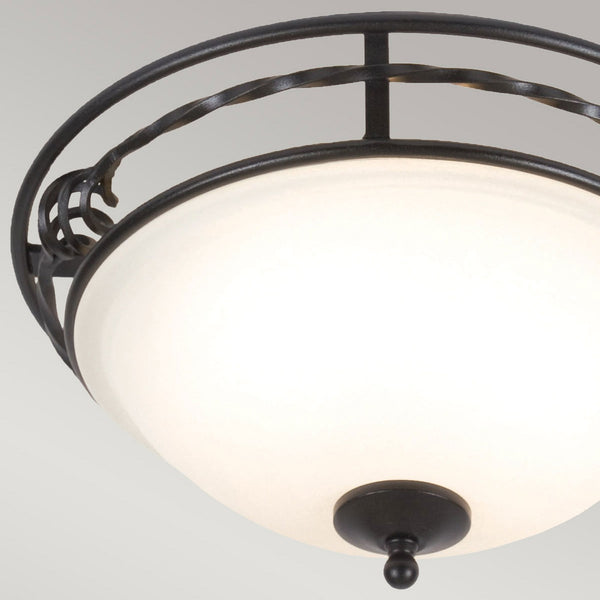 Pembroke Twin Lamp Flush Ceiling Light in Black
