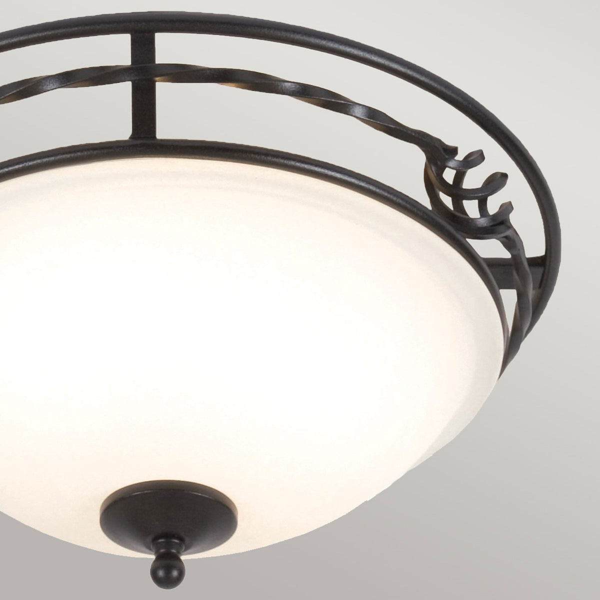 Pembroke Twin Lamp Flush Ceiling Light in Black