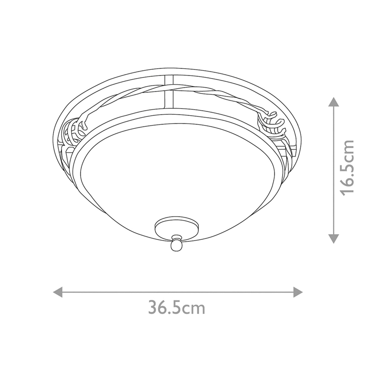 Pembroke Twin Lamp Flush Ceiling Light in Black