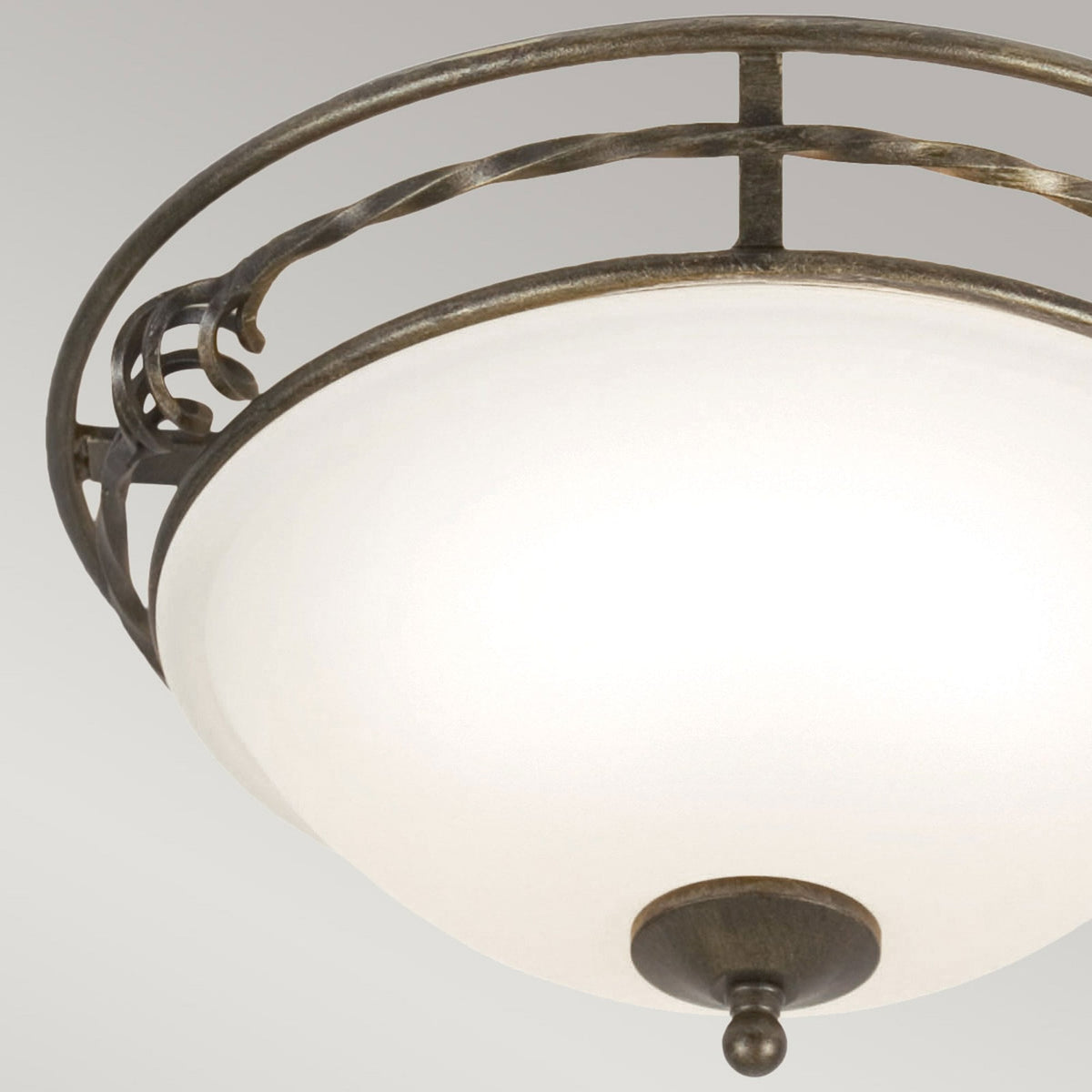 Pembroke Twin Lamp Flush Ceiling Light in Black & Gold
