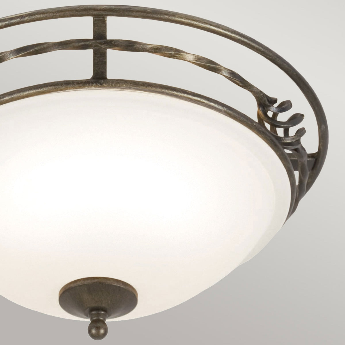 Pembroke Twin Lamp Flush Ceiling Light in Black & Gold