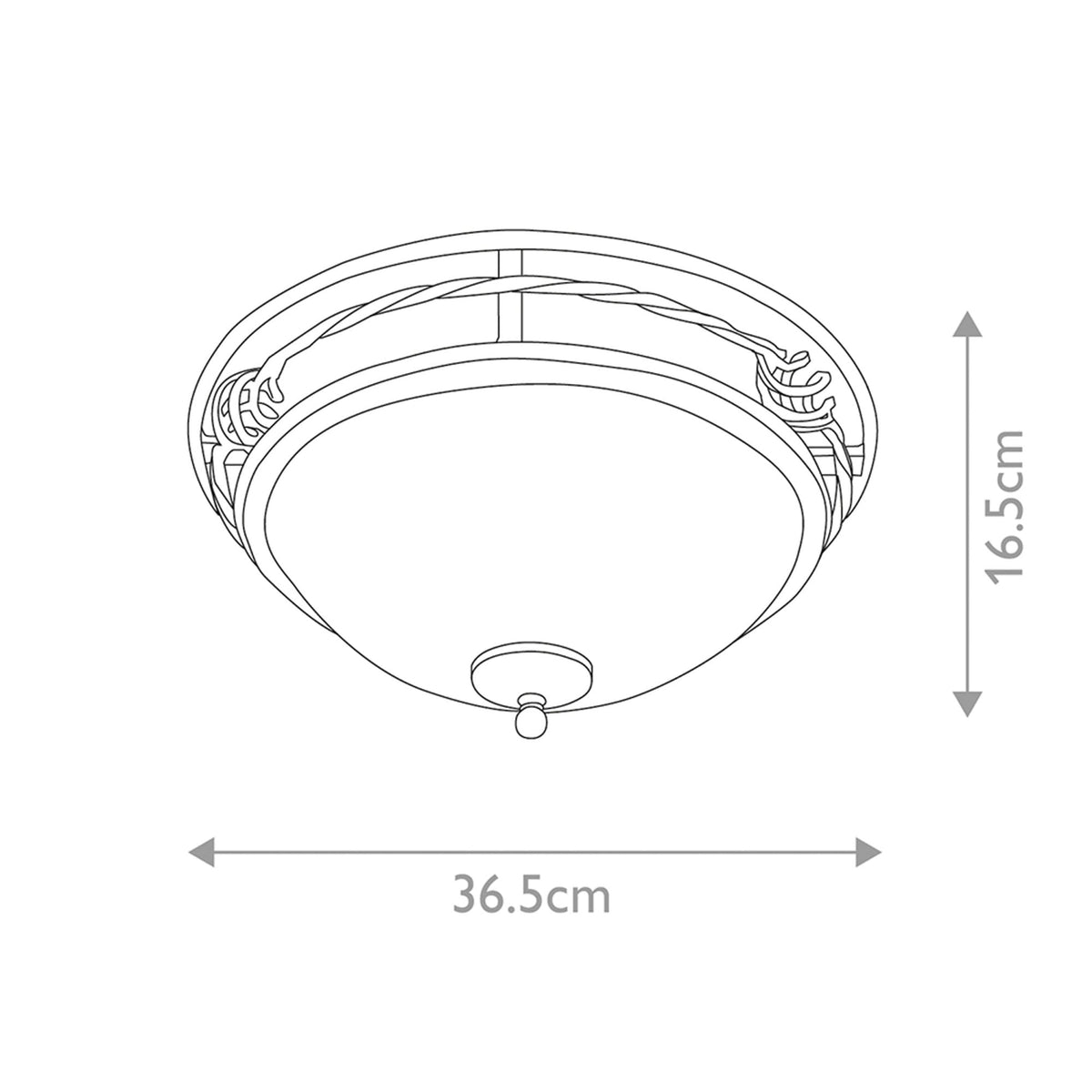 Pembroke Twin Lamp Flush Ceiling Light in Black & Gold