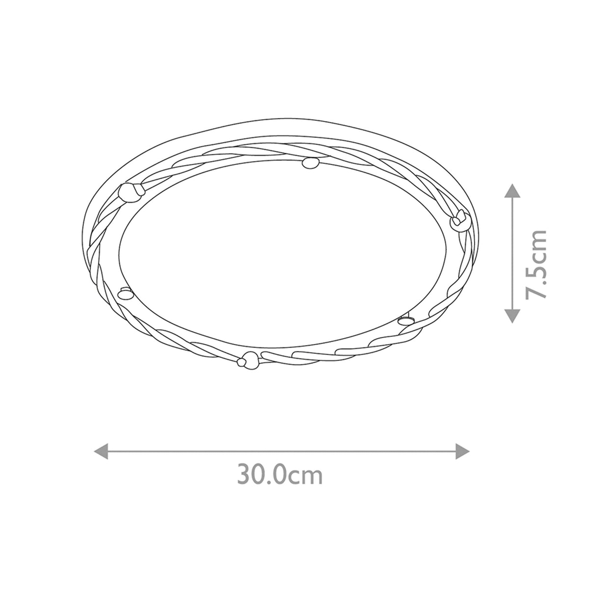 Pembroke Flush Ceiling Light in Black