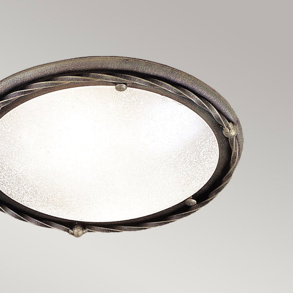 Pembroke Flush Ceiling Light in Black & Gold
