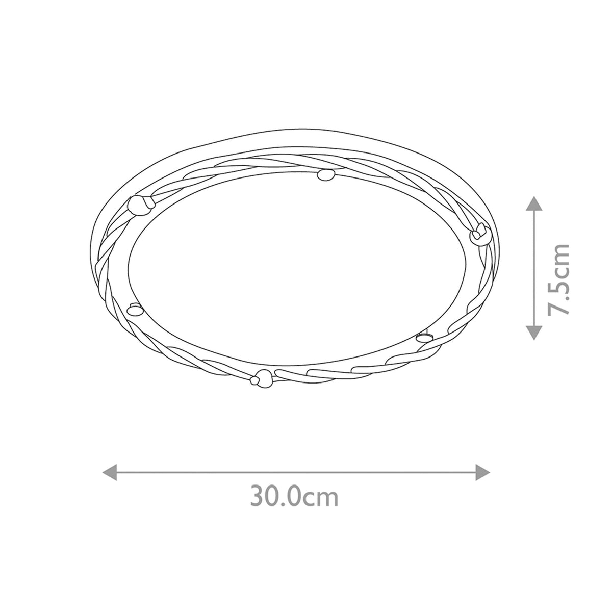 Pembroke Flush Ceiling Light in Black & Gold