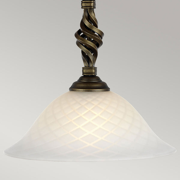 Pembroke Single Pendant or Semi Flush in Black & Gold