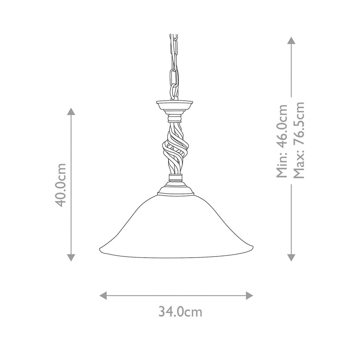 Pembroke Single Pendant or Semi Flush in Black & Gold