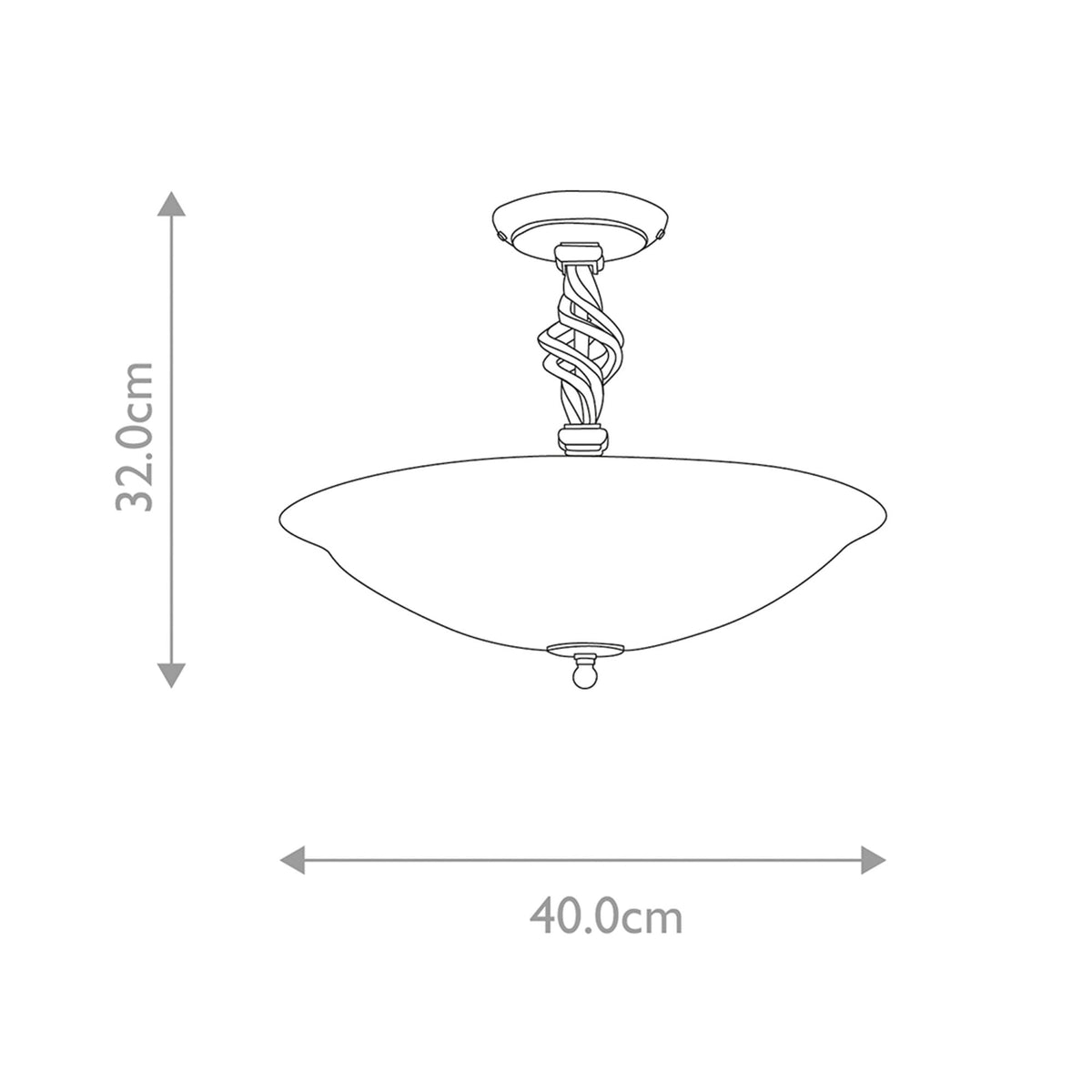 Pembroke Semi-Flush Light in Black