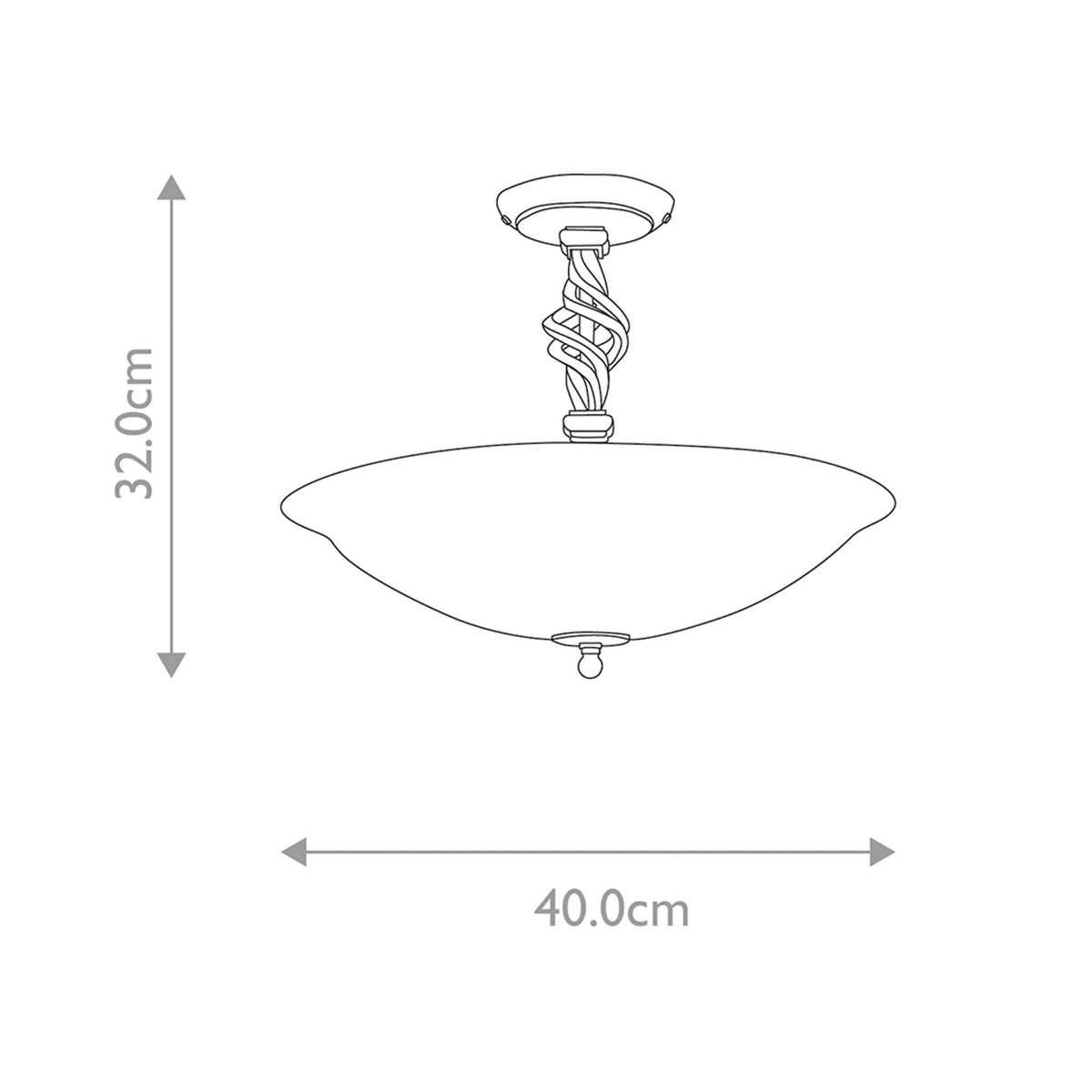 Pembroke Semi-Flush Light in Black & Gold