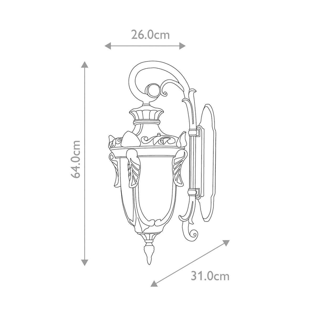 Philadelphia 3 Light Large Down Wall Lantern in Old Bronze