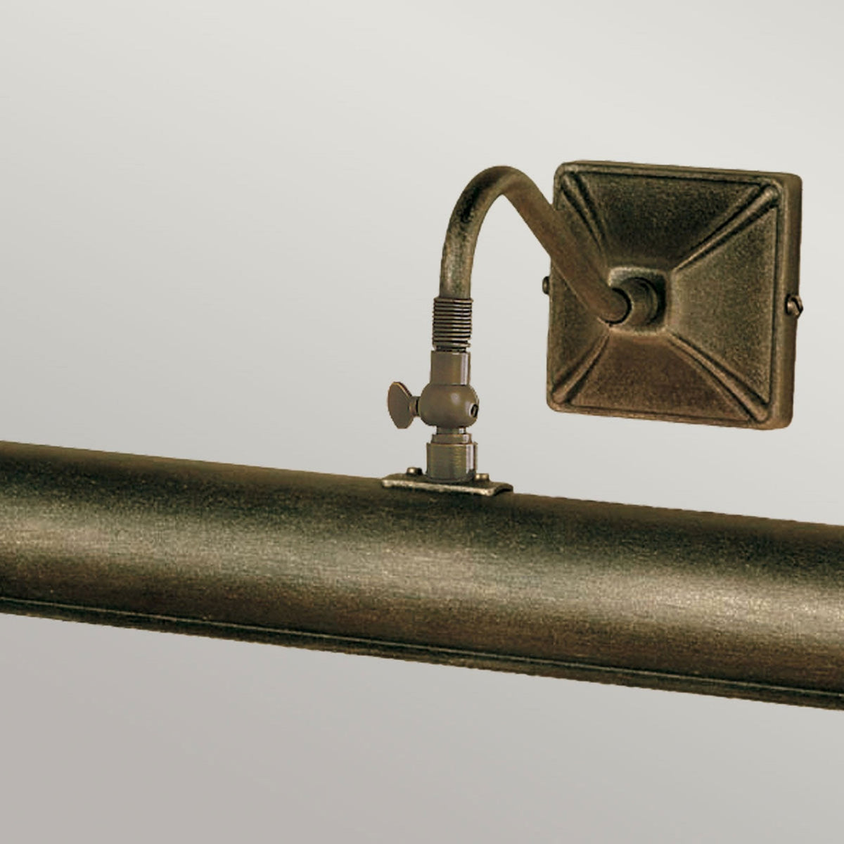 Large Iron Adjustable Picture Light in Blackened Gold