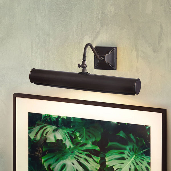 Large Iron Adjustable Picture Light in Dark Bronze