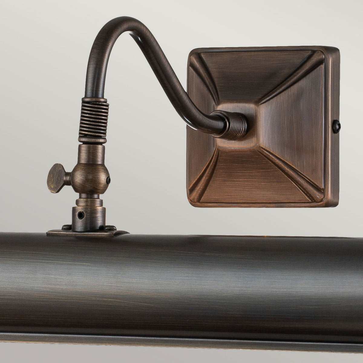 Large Iron Adjustable Picture Light in Dark Bronze