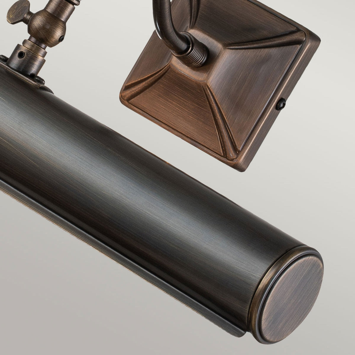 Large Iron Adjustable Picture Light in Dark Bronze