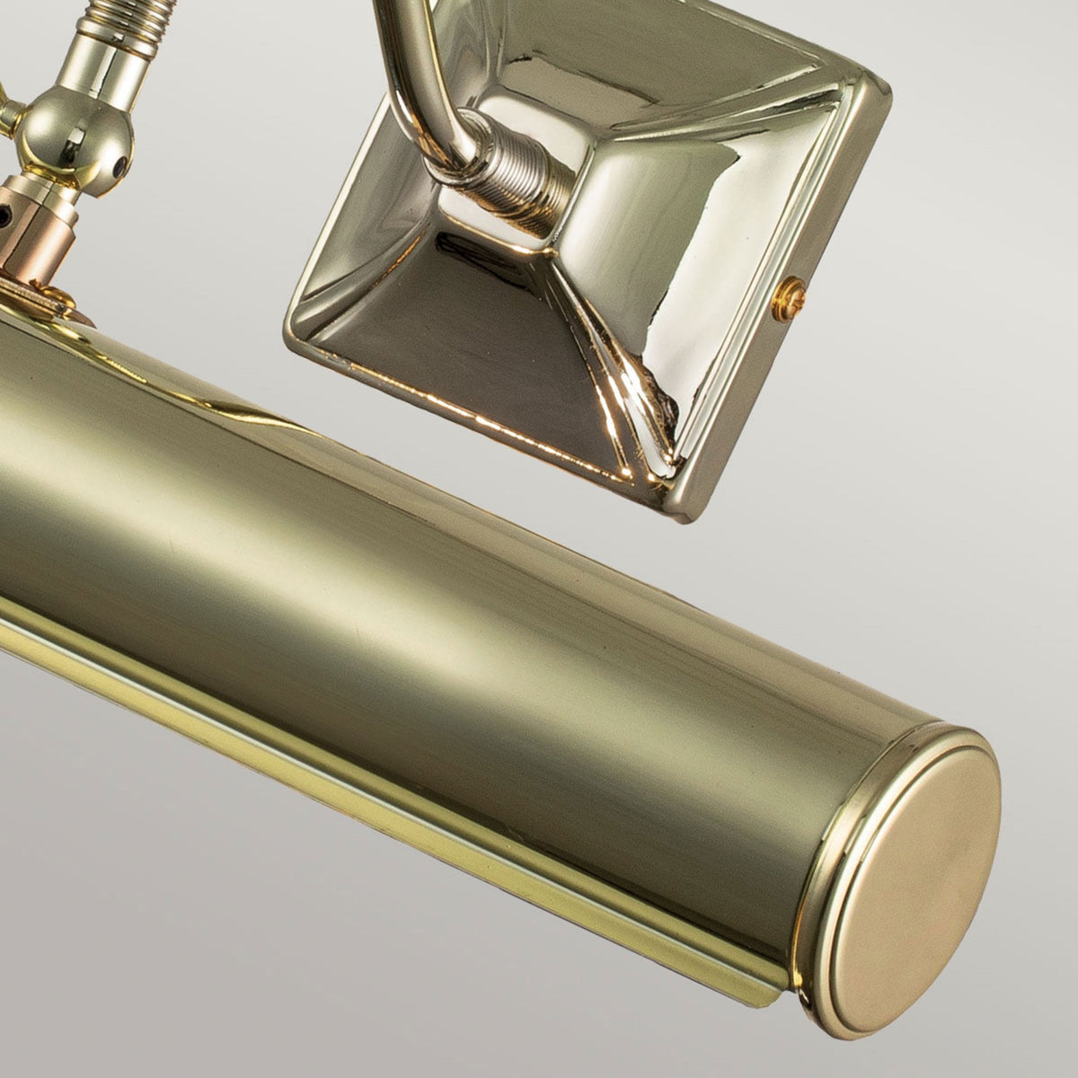 Large Iron Adjustable Picture Light in Polished Brass